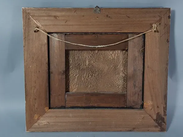 Illustration numéro 2 du produit Nature morte aux fruits XIXe siècle signée cadre bois feuille d'or