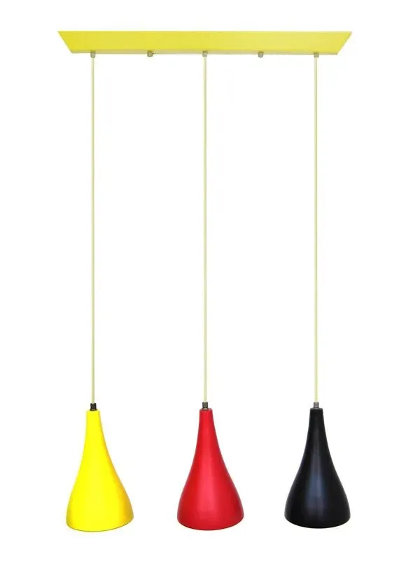 Illustration numéro 2 du produit Louis Kalff – pendentif vintage Philips jaune, rouge, noir