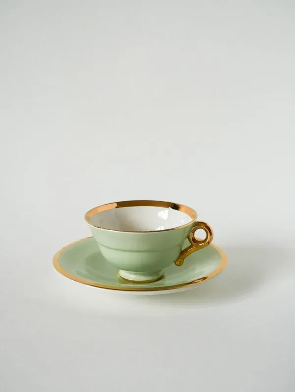 Illustration numéro 2 du produit Déjeuner vert menthe et doré, 1950