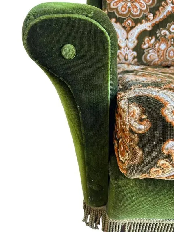 Illustration numéro 2 du produit Fauteuil vintage vert mousse / une place