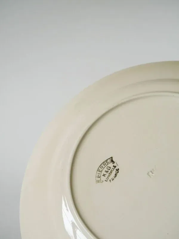 Illustration numéro 2 du produit Plat rond, Lunéville modèle E Pierrée, 1940