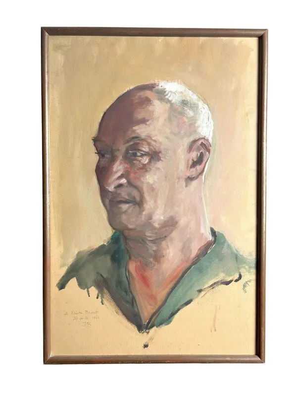 Illustration numéro 2 du produit Tableau huile HSP portrait de Besset signé daté XXème