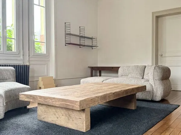Illustration numéro 2 du produit Table Basse en chêne massif ancien - Storm 180 cm de long