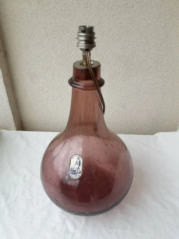 Illustration numéro 2 du produit Pied de lampe en verre bullé