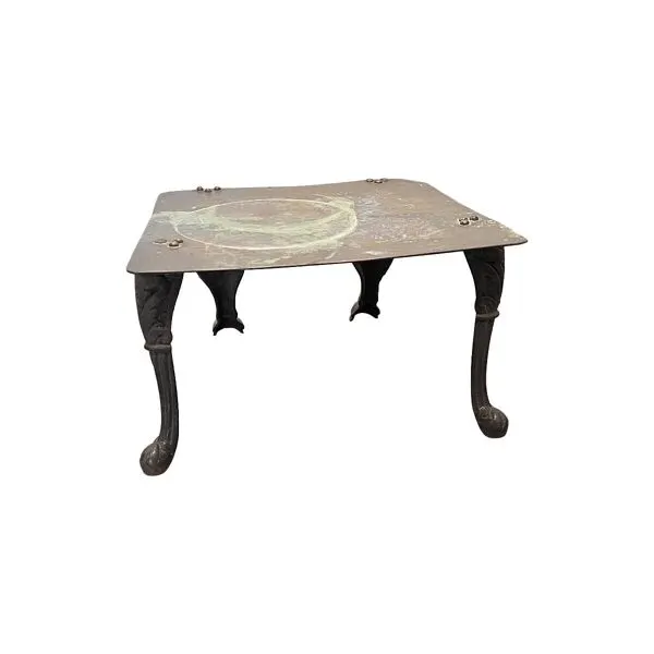 Illustration numéro 2 du produit Table en fonte et cuivre victorienne anglaise antique, datant d'environ 1850.