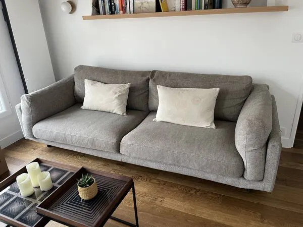 Illustration numéro 2 du produit Canapé 4 places AM PM modèle César Tissu Tweed Cappuccino