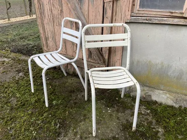 Illustration numéro 2 du produit Duo de chaises Tolix Métal vintage