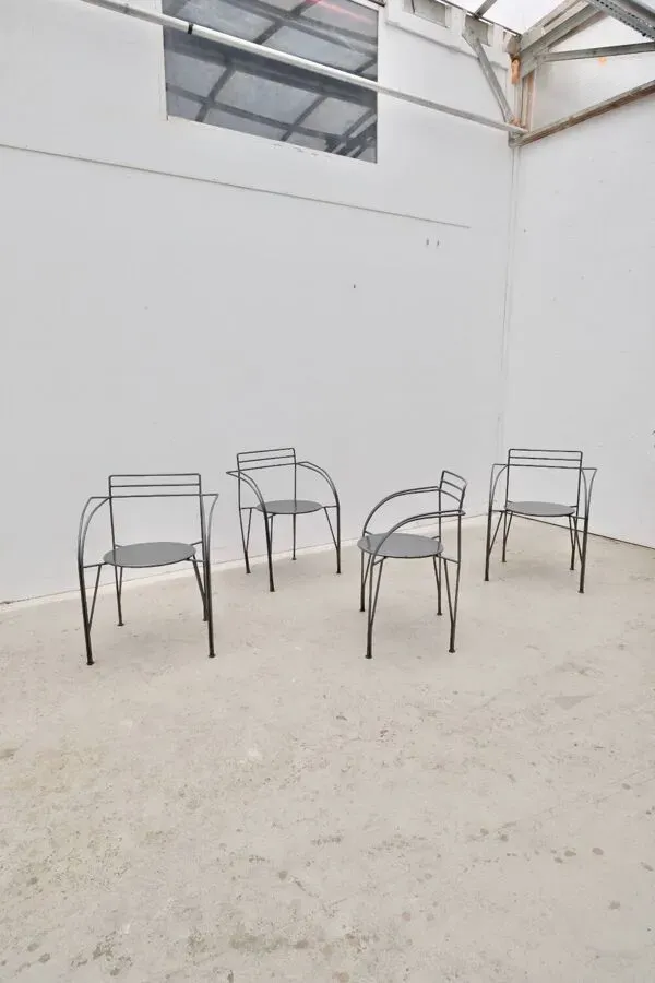 Illustration numéro 2 du produit Chaise « Lune d’argent » de Pascal MOURGUE pour FERMOB en métal, 1980