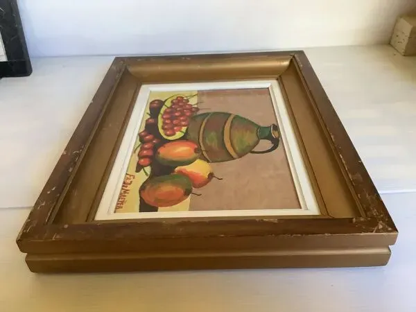 Illustration numéro 2 du produit Tableau nature morte huile sur panneau signée