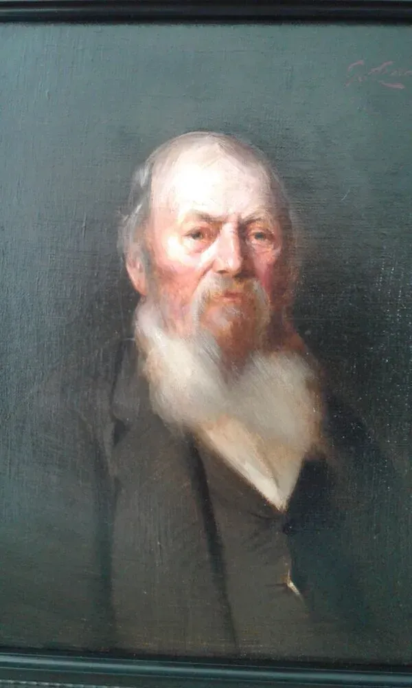 Illustration numéro 2 du produit Tableau Ancien huile sur toile, vieil homme XIXeme