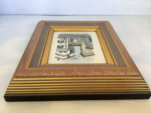 Illustration numéro 2 du produit Tableau aquarelle signée vue de village