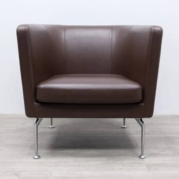Illustration numéro 2 du produit Fauteuil en cuir Vitra Suita Club Armchair Marron