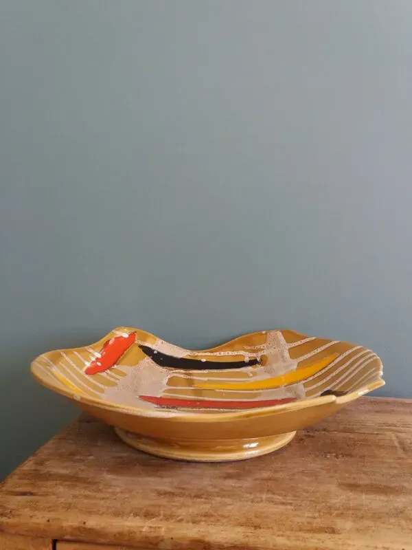 Illustration numéro 2 du produit Coupe à fruits, plat en céramique Vercor style Vallauris années 60 70