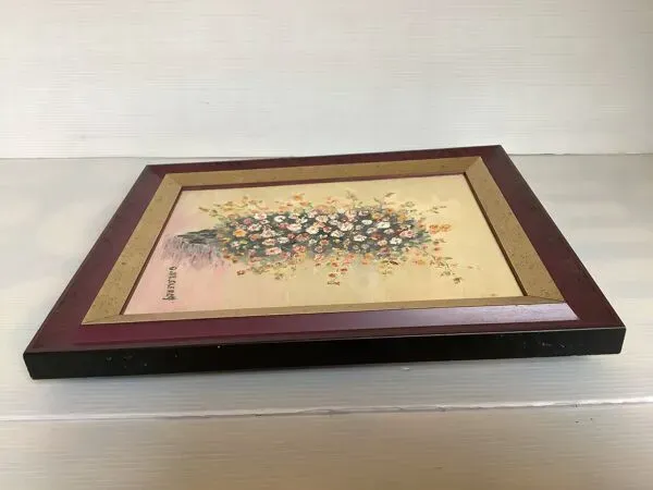 Illustration numéro 2 du produit Cadre tableau huile sur toile ''fleurs'' signé Declercq