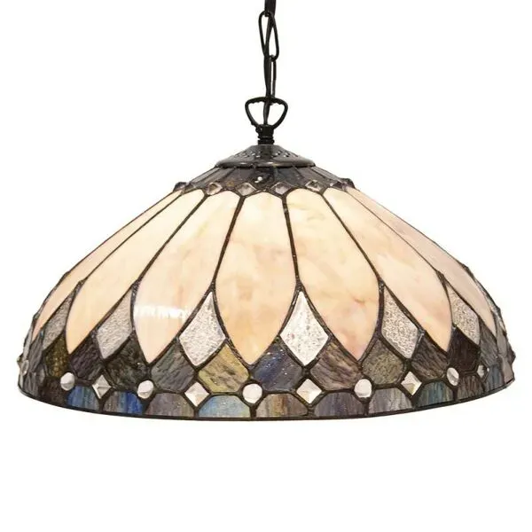 Illustration numéro 2 du produit Lampe à suspension Tiffany beige