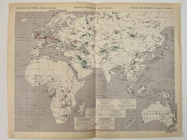 Illustration numéro 2 du produit Sources d’énergie — Ancien continent   Carte thématique originale