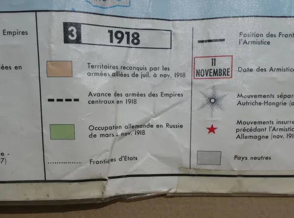 Illustration numéro 2 du produit Carte d'école vintage MDI La guerre de 1914-1918