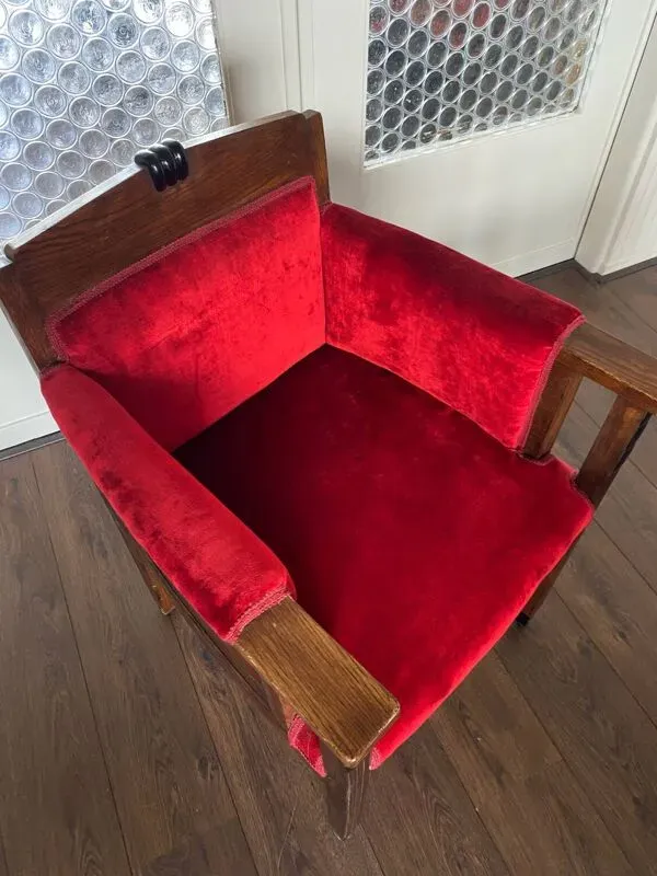 Illustration numéro 2 du produit Bureau ou Chaise d'Appoint Art Déco en Chêne de l'École d'Amsterdam, 1920s