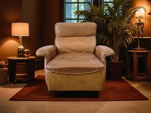 Illustration numéro 2 du produit Fauteuil vintage en cuir cognac / fauteuil une place / fauteuil