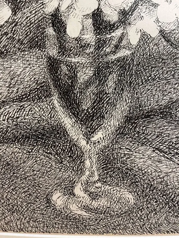 Illustration numéro 2 du produit Branches d'amandiers en fleur dans un verre d'eau