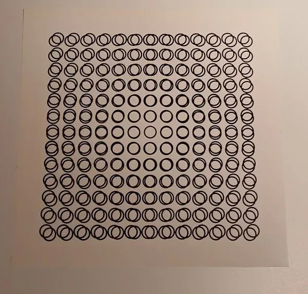 Illustration numéro 2 du produit ​Sérigraphie Vasarely - ''Cinétique Profonde'' - Illusion 3D & Noir et B