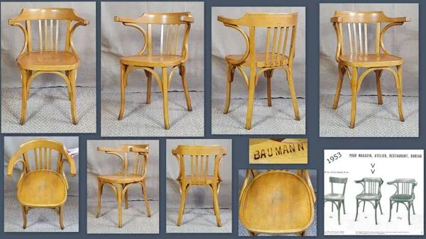 Illustration numéro 2 du produit Fauteuil bureau instituteur Baumann n°21 Années 50