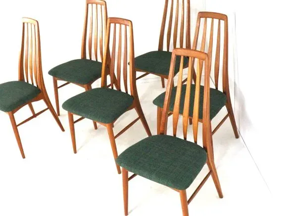 Illustration numéro 2 du produit Suite de 6 chaises Niels Koefoed 'Eva' - design danois en teck - vintage