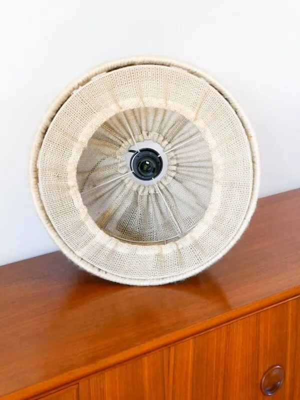 Illustration numéro 2 du produit Suspension ronde en laine à motifs géométriques, Beige, Design, 1970