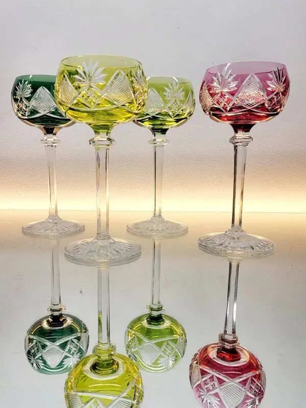 Illustration numéro 2 du produit Coffret 4 Val Saint Lambert « Berncastel » nr.204 Roemer vitrage – Belgique 1905