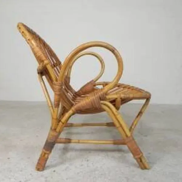 Illustration numéro 2 du produit Chaise en bambou et rotin Rohe Noordwolde, années 1950