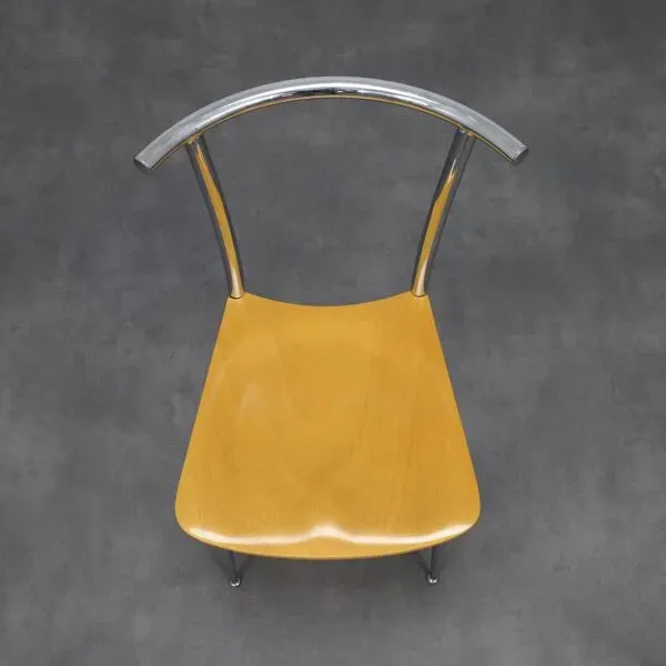 Illustration numéro 2 du produit Ensemble rare de 4 chaises de salle à manger postmodernes par Segis, Italie, années 1990.