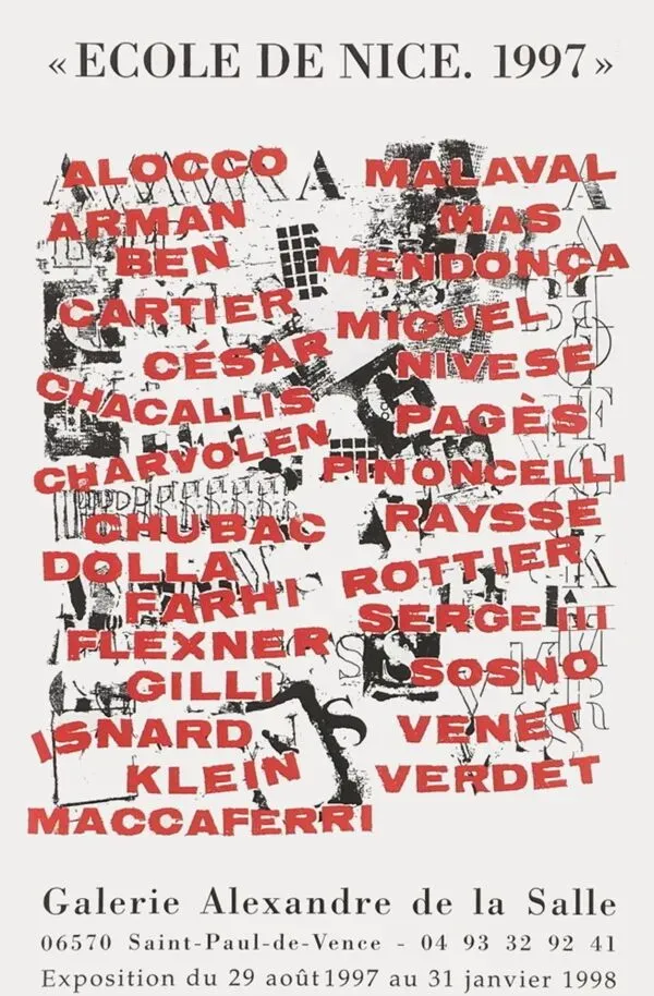 Illustration numéro 2 du produit Arman, Affiche Ecole de Nice 1997