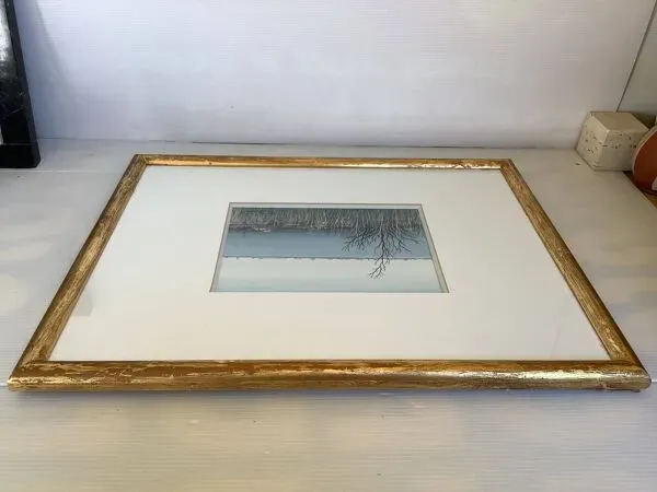 Illustration numéro 2 du produit Tableau encadré la Camargue signé Michel Tombereau