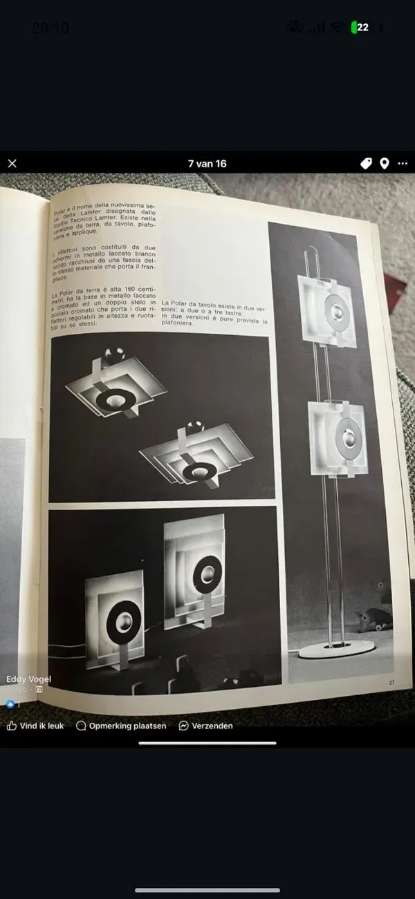 Illustration numéro 2 du produit Lampadaire Op art-Space age ''polar'' serie vers 1963.