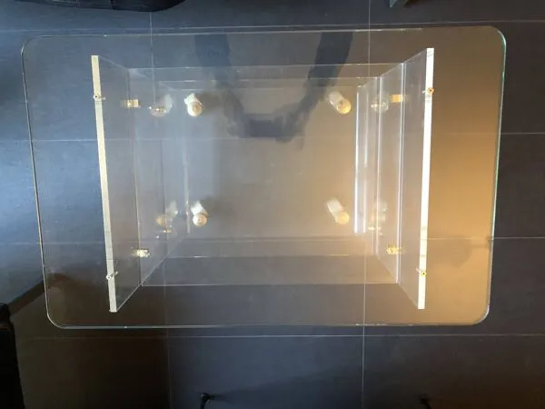 Illustration numéro 2 du produit Desserte design David Lange – plexiglas & verre – années 70