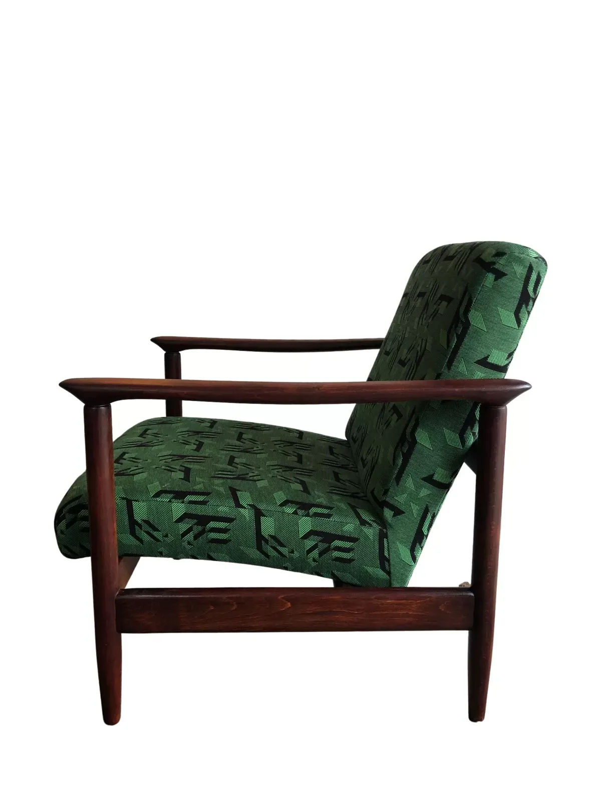 Illustration numéro 2 du produit Fauteuils en jacquard vert, par Edmund Homa, années 1960, ensemble de deux