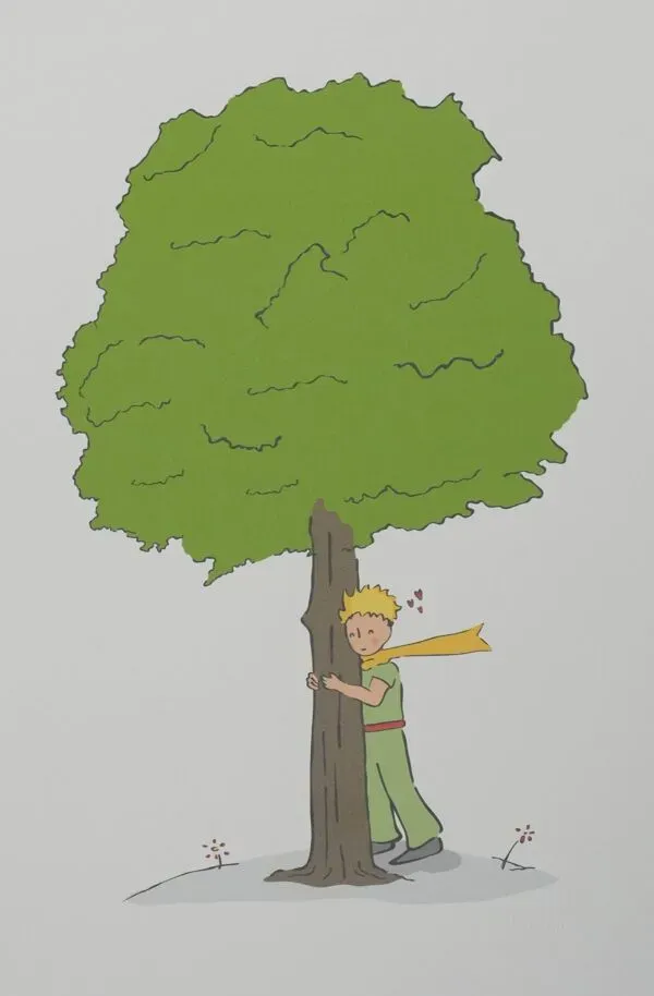Illustration numéro 2 du produit Antoine de Saint-Exupéry : Écologie, Le Petit Prince veille sur les arbres, lithographie