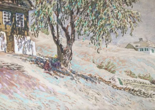 Illustration numéro 2 du produit Ecole russe,Village sur le Don.Aquarelle