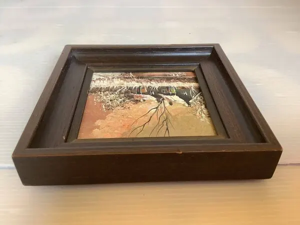 Illustration numéro 2 du produit Petit tableau paysage d’hiver huile sur isorel signée