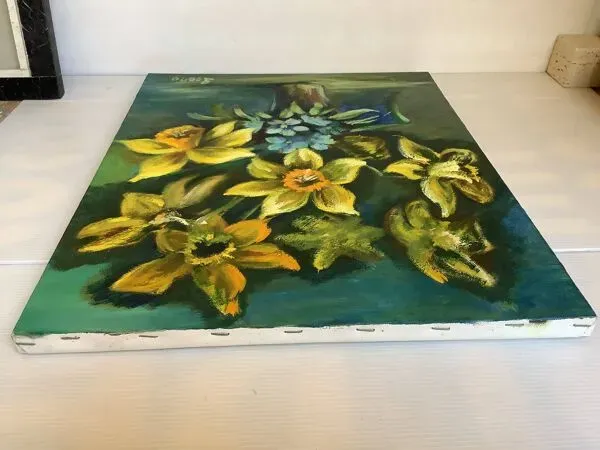 Illustration numéro 2 du produit Tableau bouquet de fleurs huile sur toile signée