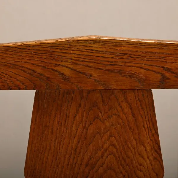 Illustration numéro 2 du produit Chaises Art Déco de l'École d'Amsterdam en chêne massif et tissu rayé