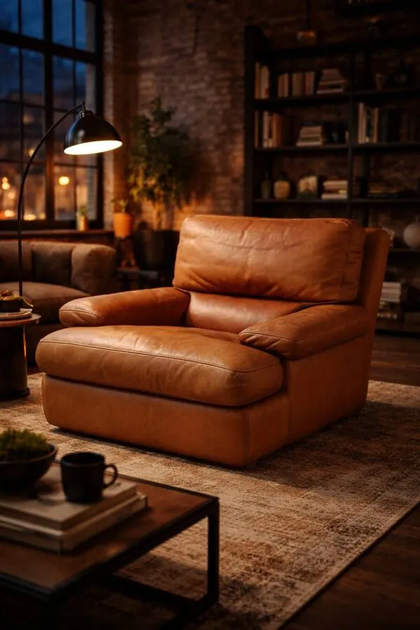 Illustration numéro 2 du produit Fauteuil cuir DUVIVIER vintage loft