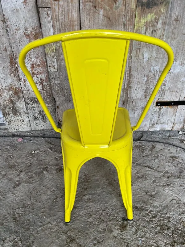 Illustration numéro 2 du produit Chaise Industrielle Style TOLIX Metal Jaune Vintage #D709
