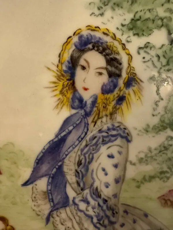 Illustration numéro 2 du produit Tableau ancien, les parisiennes, signé J Fallet