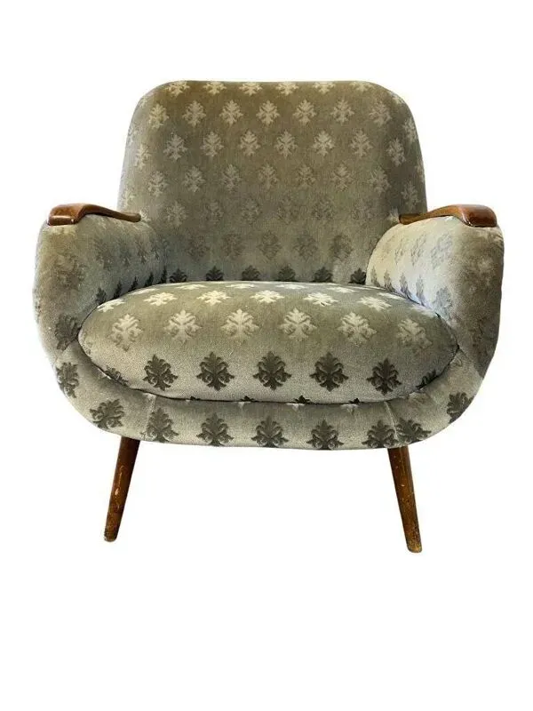 Illustration numéro 2 du produit Fauteuil cocktail vintage bleu clair / fauteuil / fauteuil une place