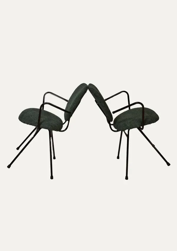 Illustration numéro 2 du produit Paire de chaises avec accoudoirs  Jacques Hitier I Années 1950