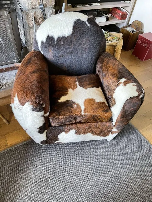 Illustration numéro 2 du produit Fauteuils club en peau de vache
