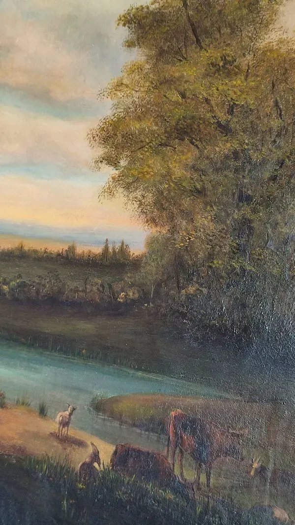 Illustration numéro 2 du produit École Hollandaise  du XIXe ''Paysage animé thème champêtre