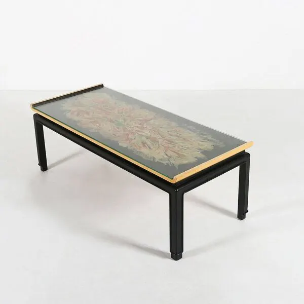 Illustration numéro 2 du produit Table basse peinte vintage belge par De Coene Frères, années 1950.