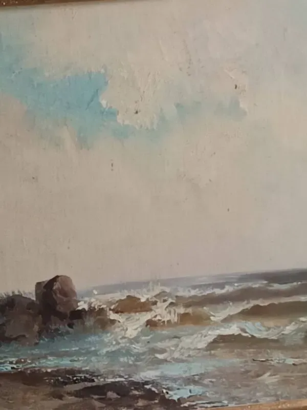 Illustration numéro 2 du produit marine ancienne côte rocheuse huile sur toile 1890 - 1910